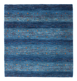 Gabbeh Tæppe - Loribaft Persisk - 112 x 100 cm - blå