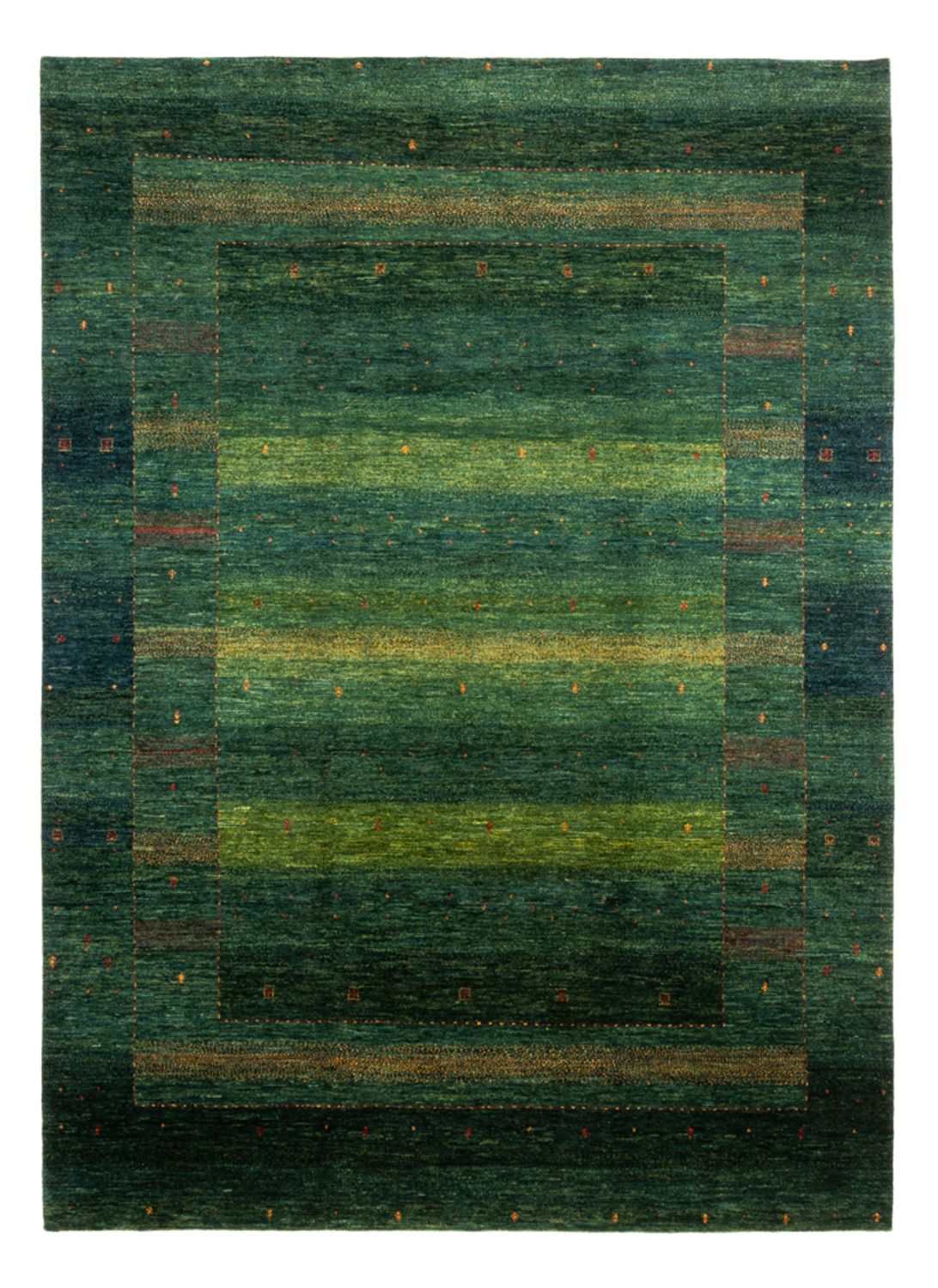 Gabbeh Tæppe - Loribaft Persisk - 314 x 233 cm - grøn