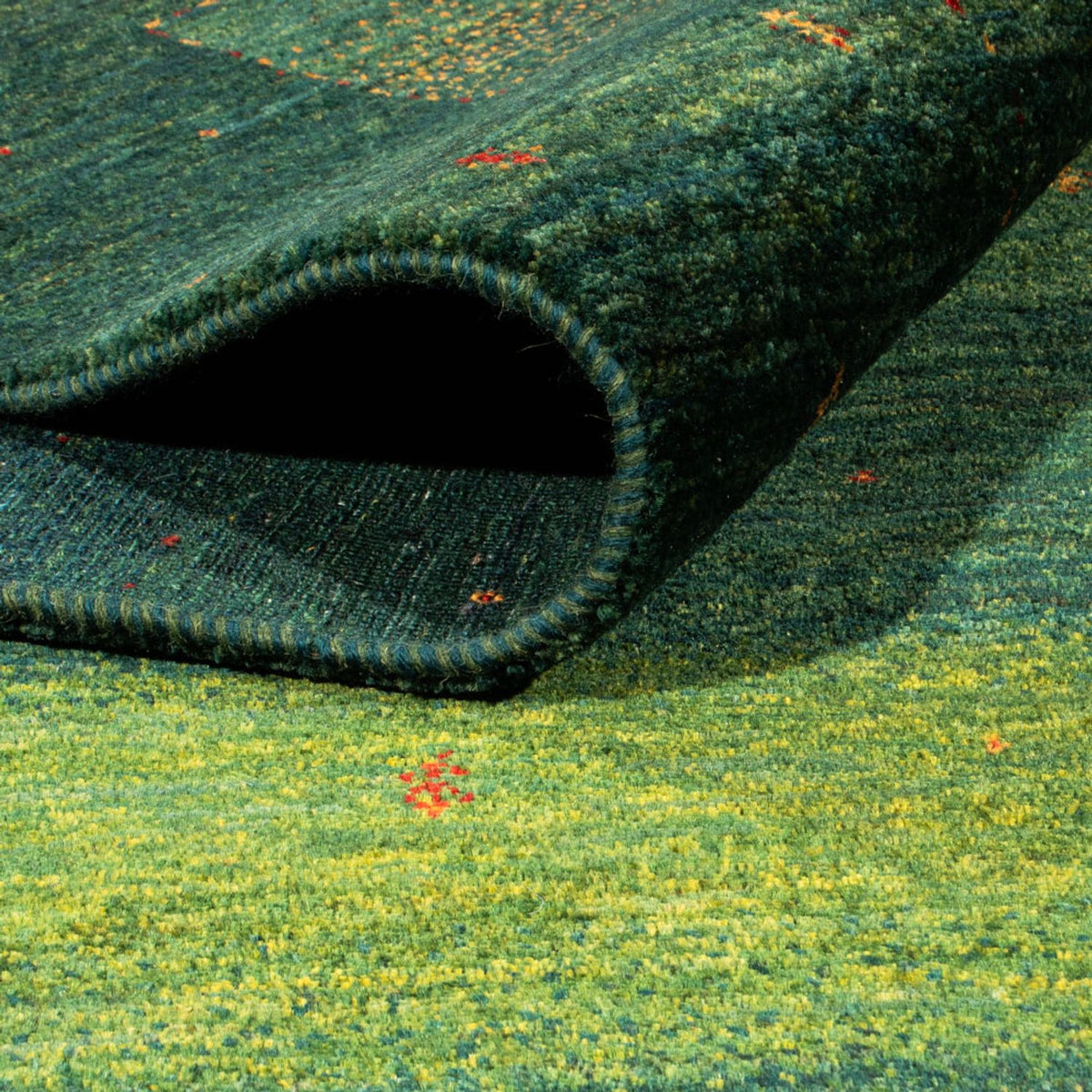 Gabbeh Tæppe - Loribaft Persisk - 314 x 233 cm - grøn