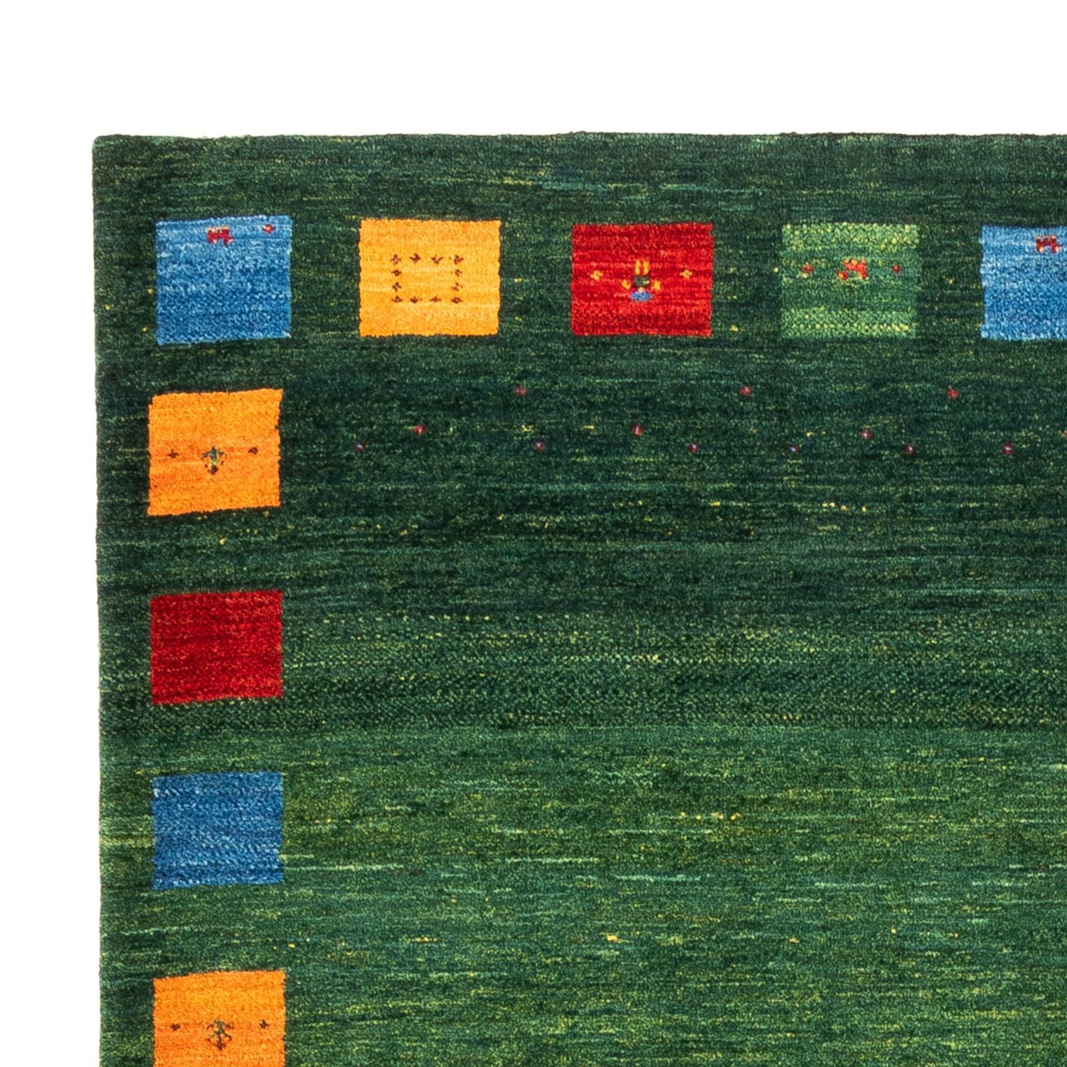 Gabbeh Tæppe - Loribaft Persisk - 246 x 176 cm - grøn