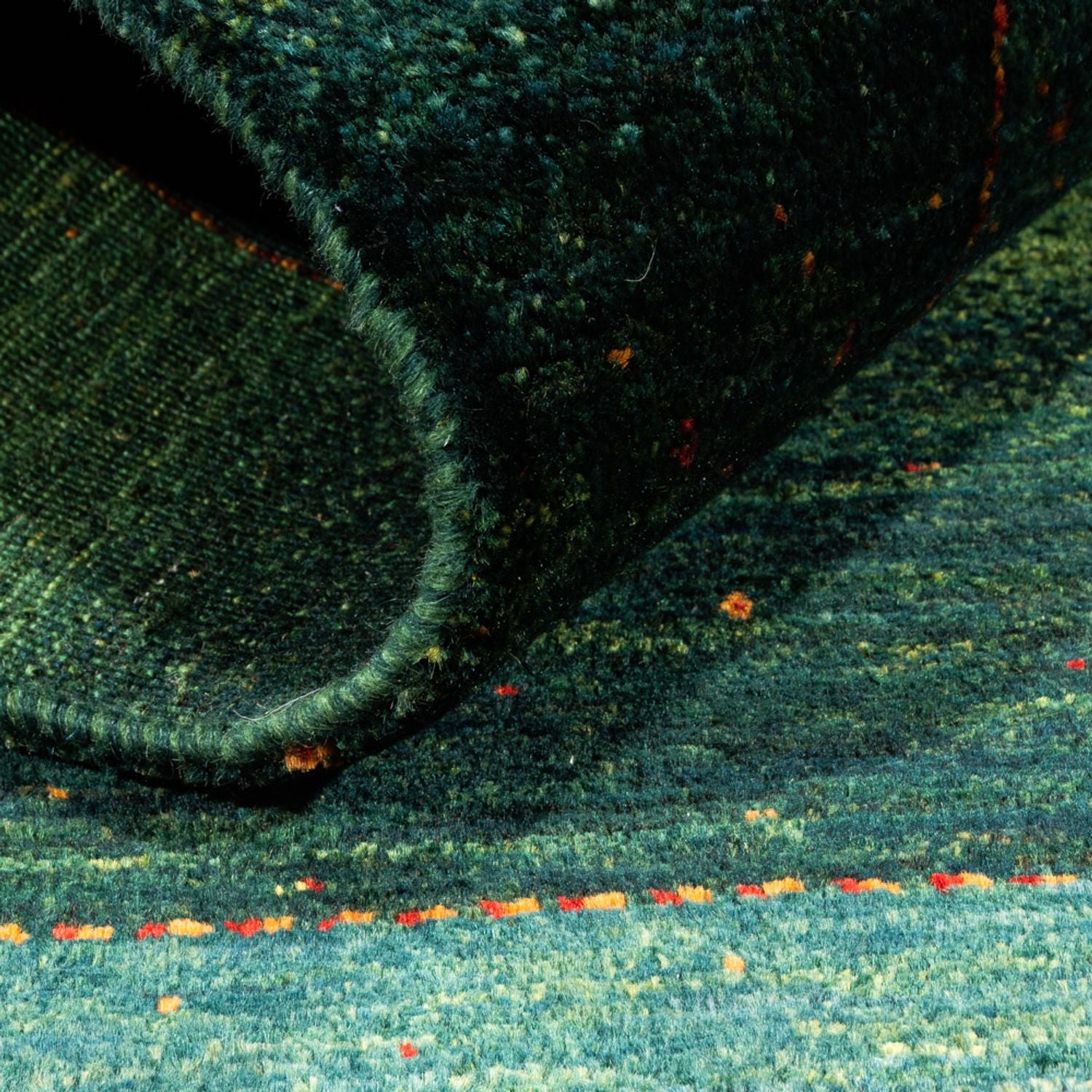 Gabbeh Tæppe - Loribaft Persisk - 147 x 100 cm - grøn