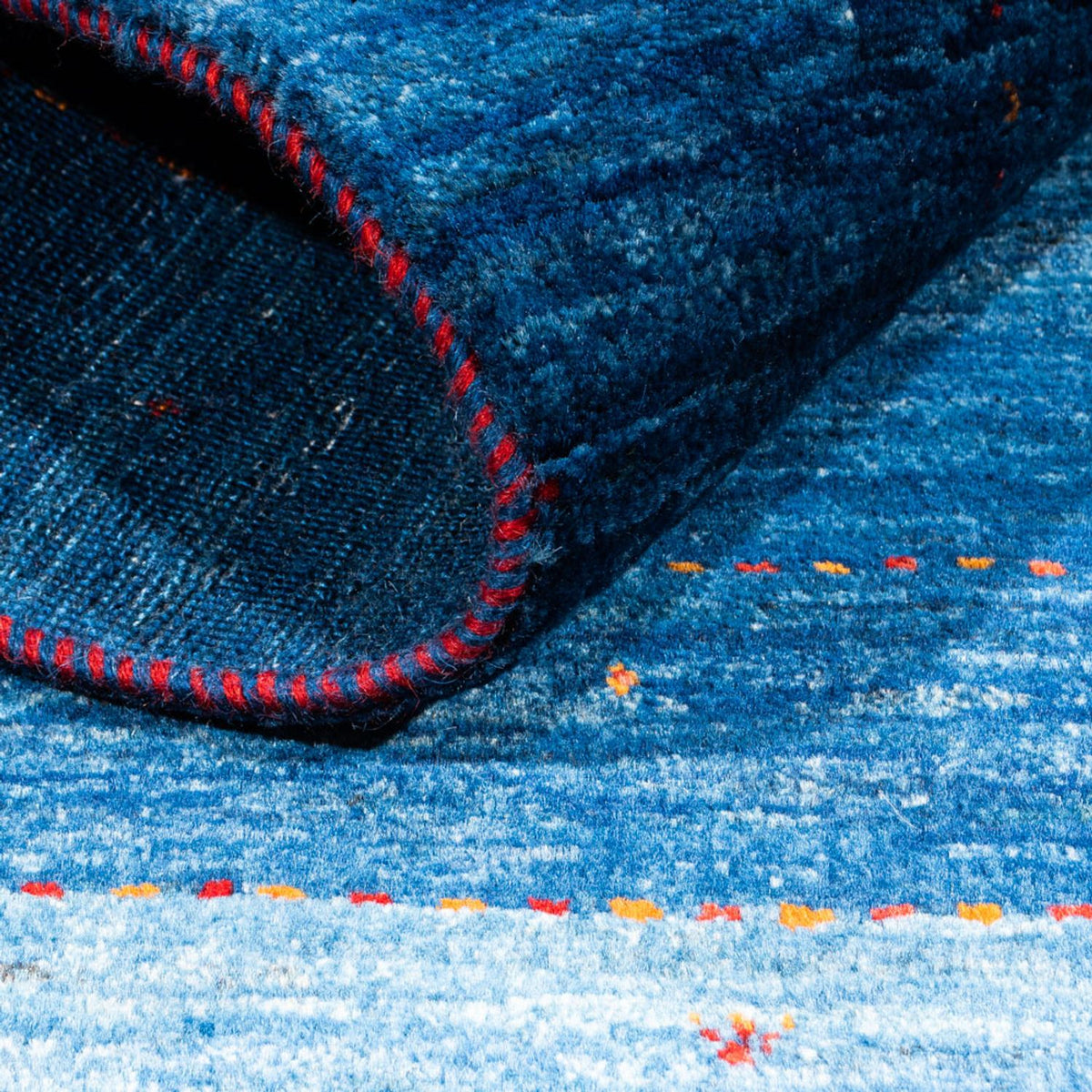 Gabbeh Tæppe - Loribaft Persisk - 145 x 101 cm - blå