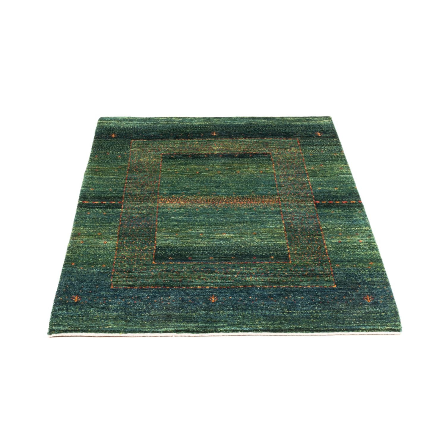 Gabbeh Tæppe - Loribaft Persisk - 111 x 83 cm - grøn