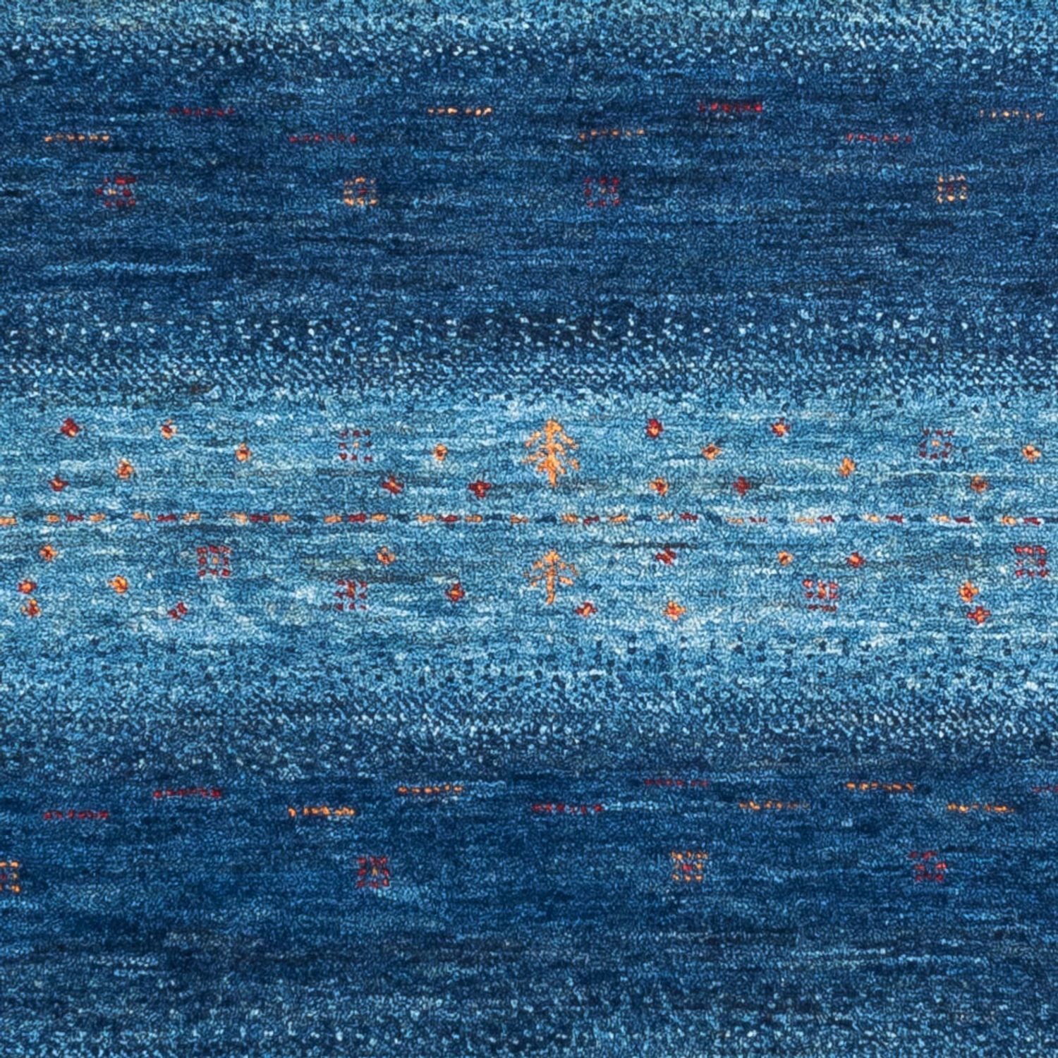 Gabbeh Tæppe - Loribaft Persisk - 116 x 92 cm - blå