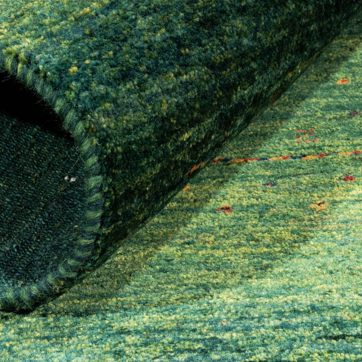 Gabbeh Tæppe - Loribaft Persisk - 125 x 81 cm - grøn