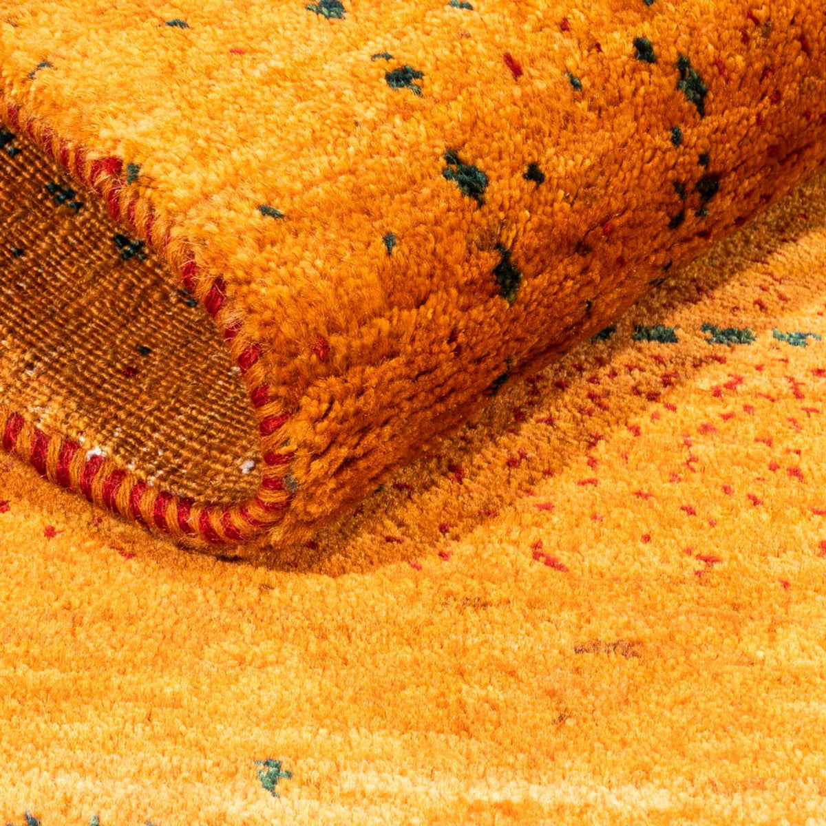 Gabbeh Tæppe - Loribaft Persisk - 98 x 81 cm - guld