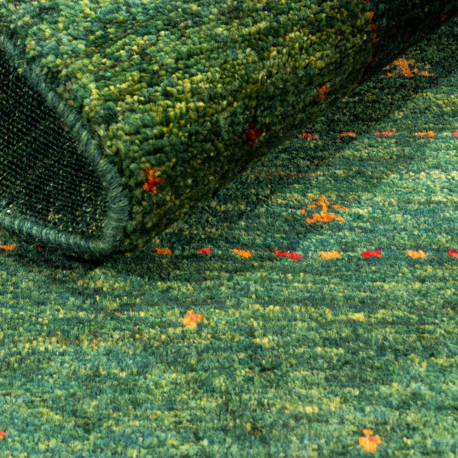Gabbeh Tæppe - Loribaft Persisk - 118 x 82 cm - grøn