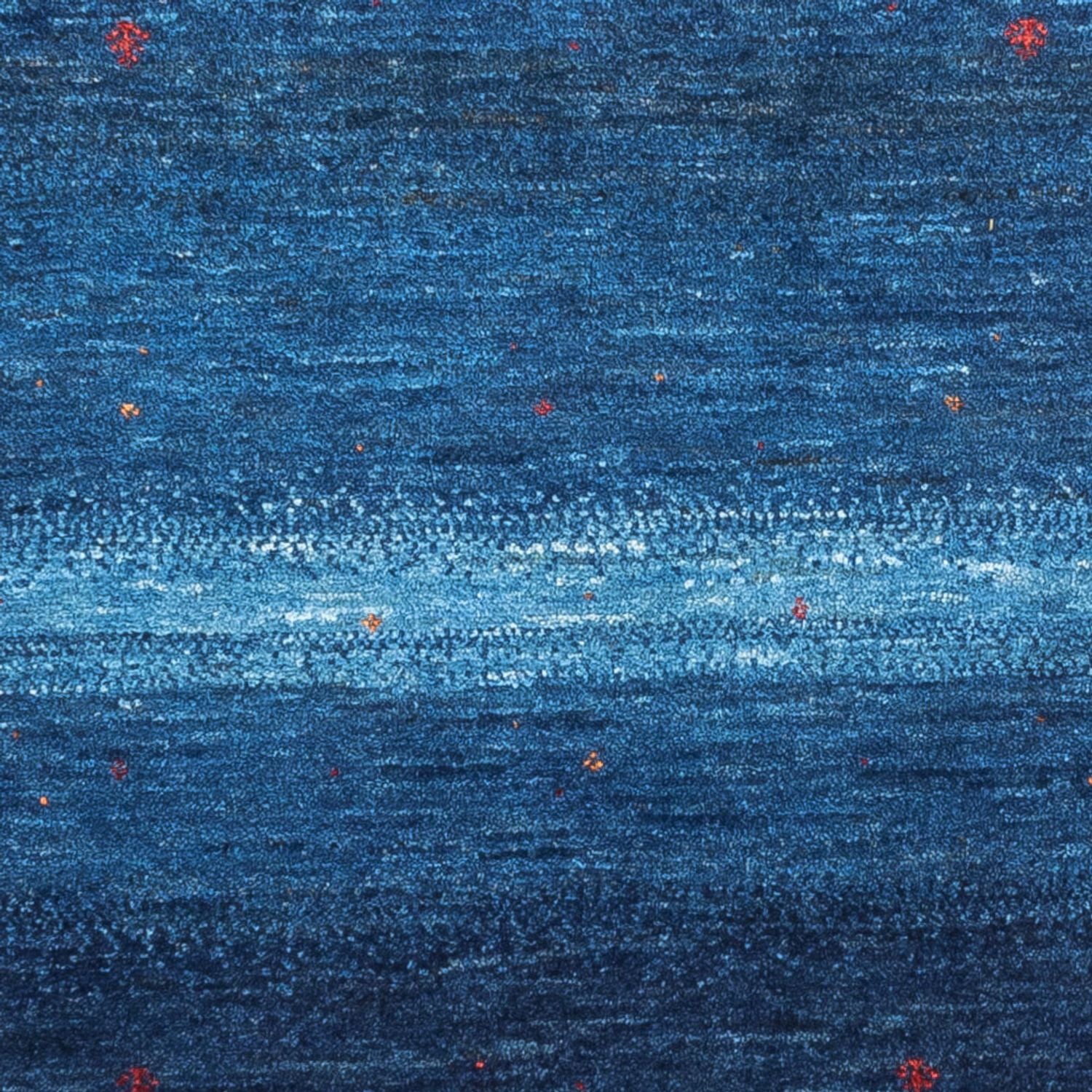 Gabbeh Tæppe - Loribaft Persisk - 110 x 80 cm - blå