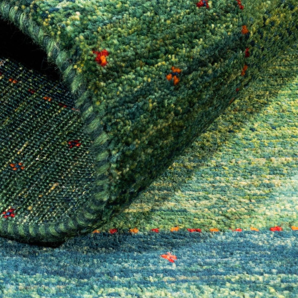 Gabbeh Tæppe - Loribaft Persisk - 123 x 85 cm - grøn