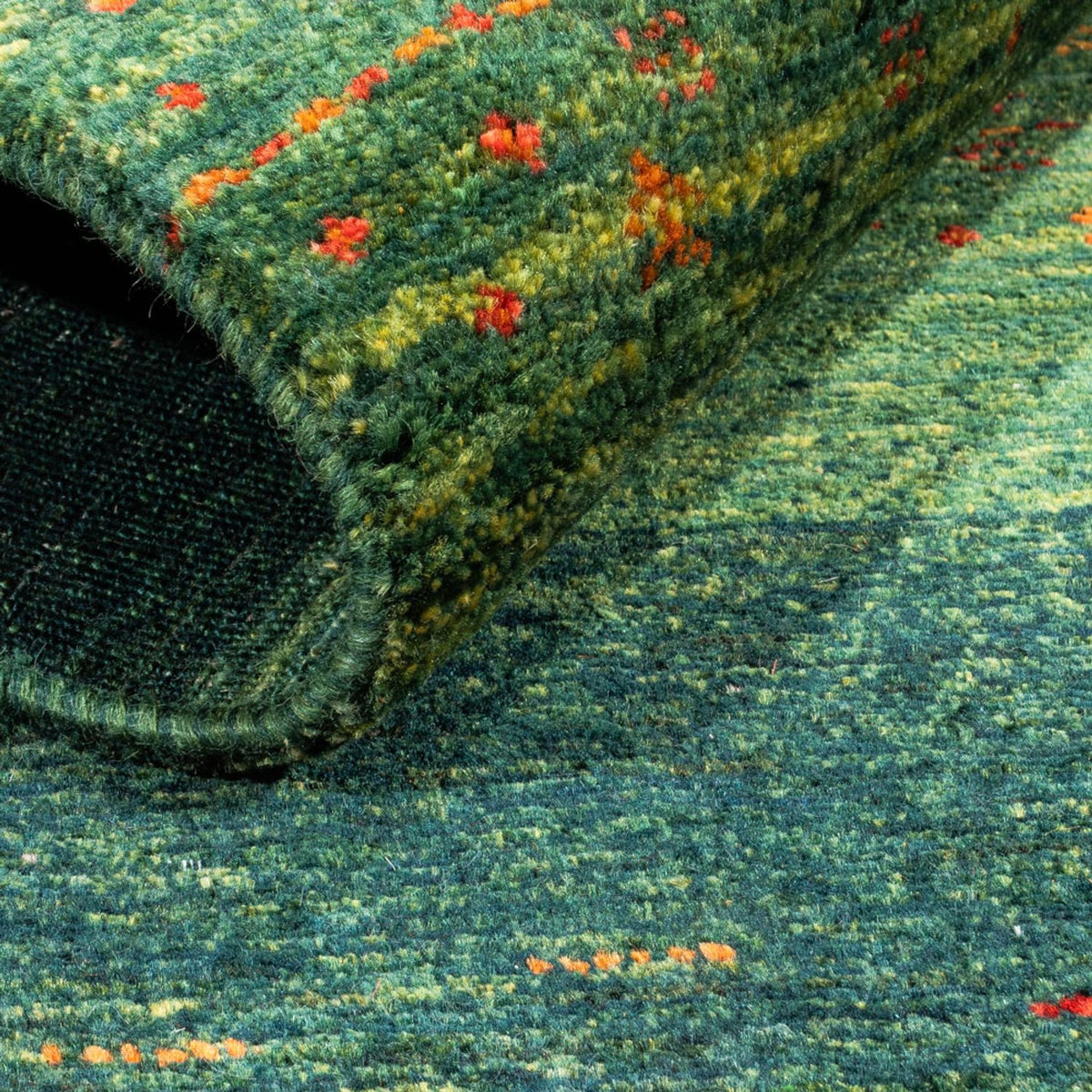 Gabbeh Tæppe - Loribaft Persisk - 130 x 85 cm - grøn