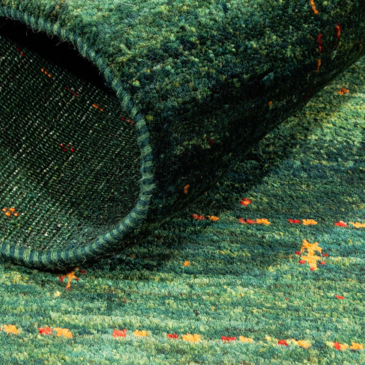 Gabbeh Tæppe - Loribaft Persisk - 119 x 86 cm - grøn