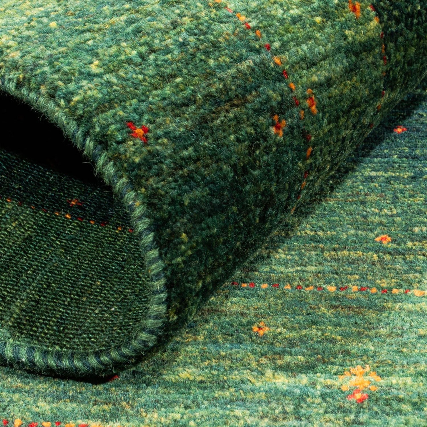 Gabbeh Tæppe - Loribaft Persisk - 127 x 86 cm - grøn