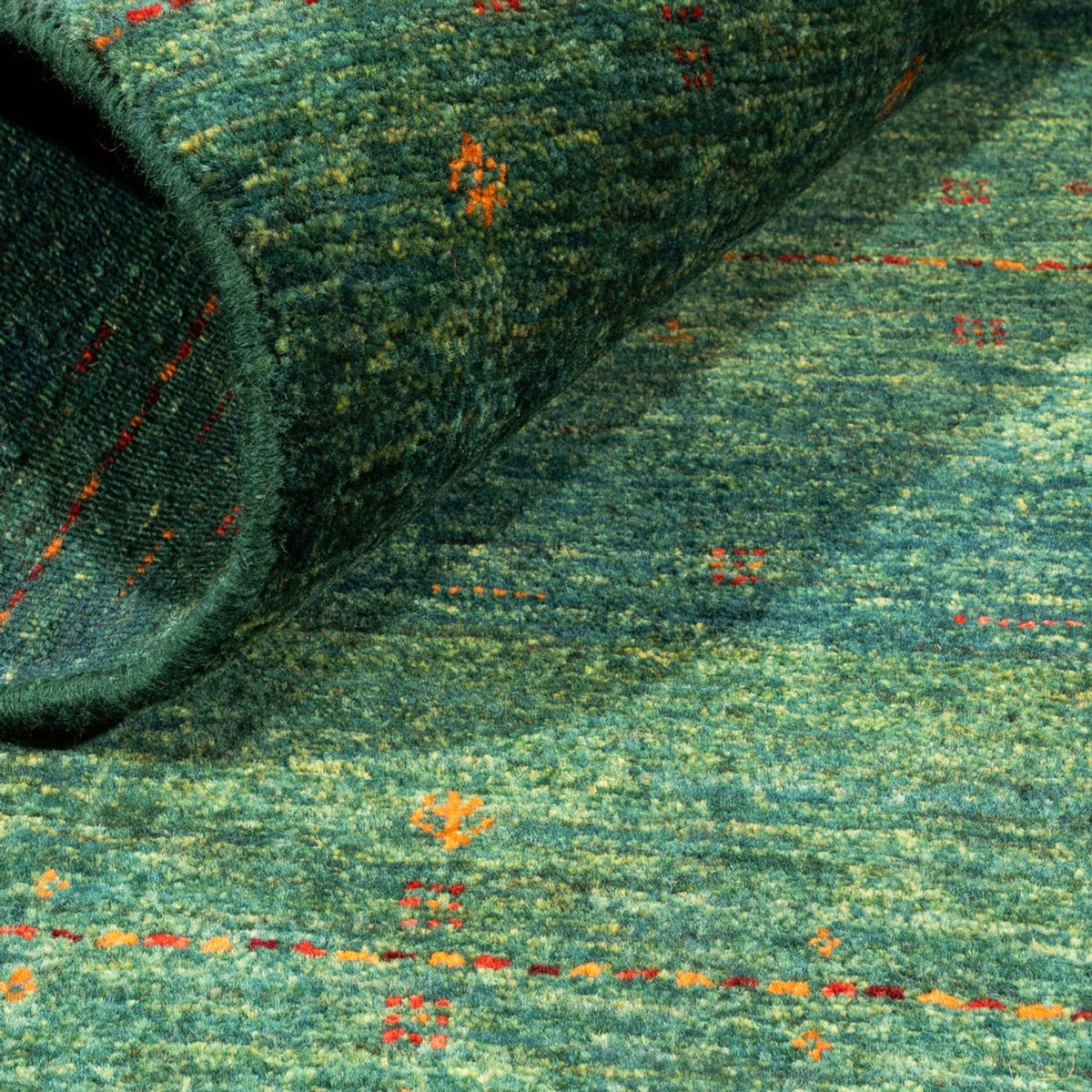 Gabbeh Tæppe - Loribaft Persisk - 127 x 82 cm - grøn