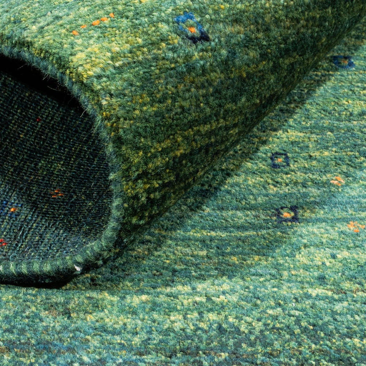 Gabbeh Tæppe - Loribaft Persisk - 107 x 78 cm - grøn