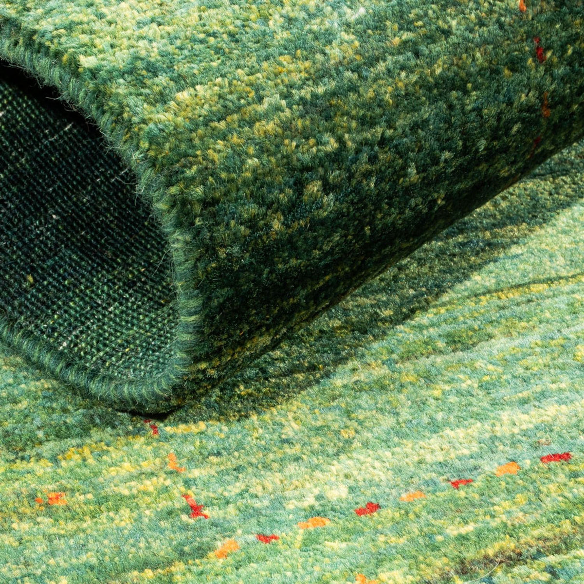 Gabbeh Tæppe - Loribaft Persisk - 117 x 86 cm - grøn