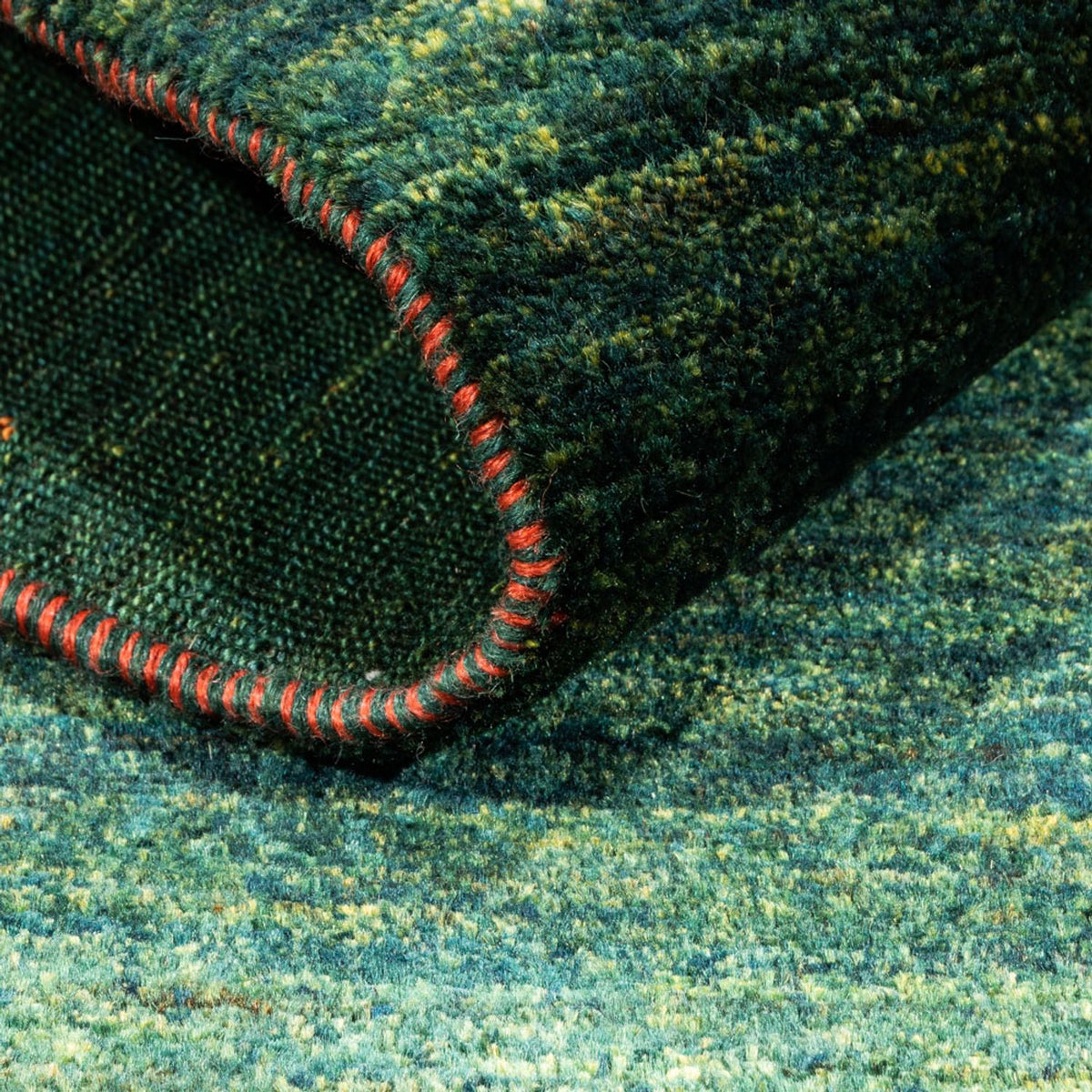 Gabbeh Tæppe - Loribaft Persisk - 162 x 132 cm - grøn