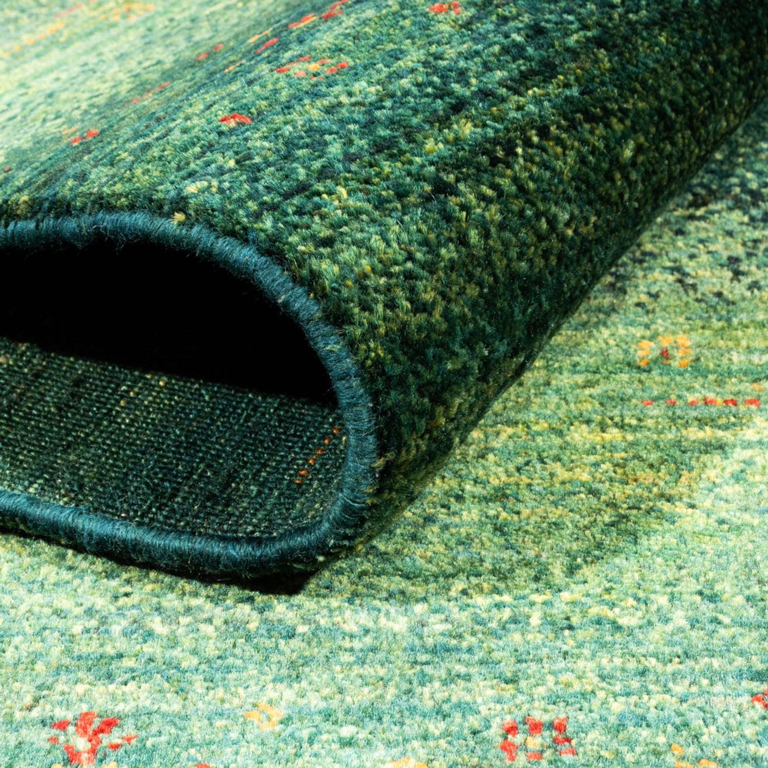 Gabbeh Tæppe - Loribaft Persisk - 188 x 124 cm - grøn