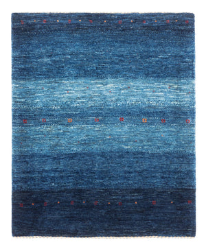Gabbeh Tæppe - Loribaft Persisk - 108 x 88 cm - blå