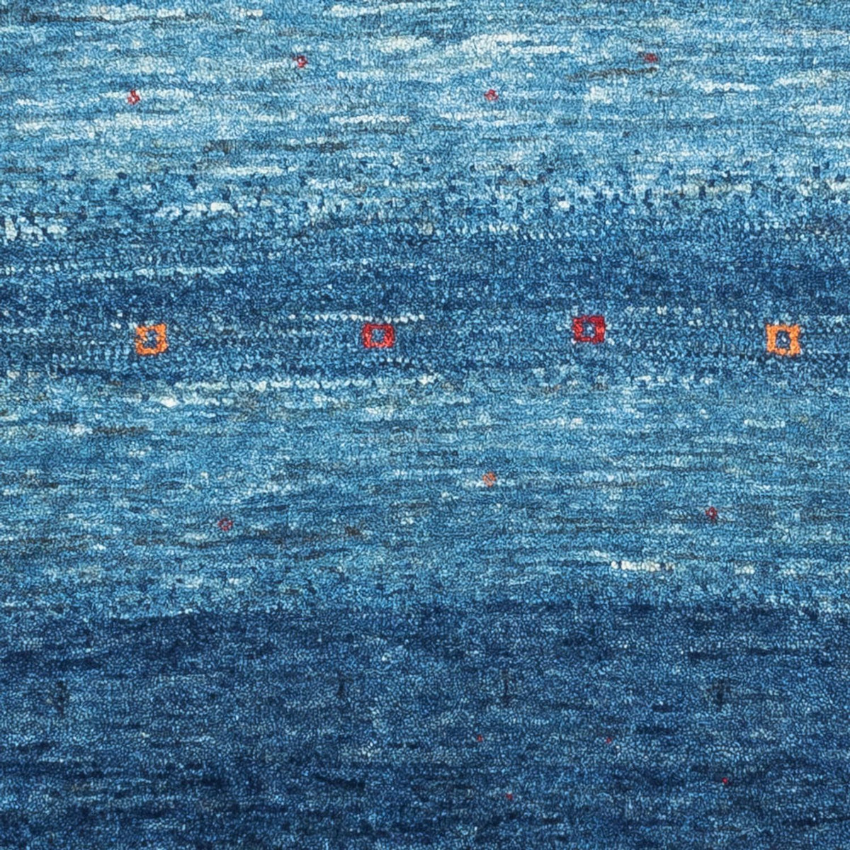 Gabbeh Tæppe - Loribaft Persisk - 108 x 88 cm - blå