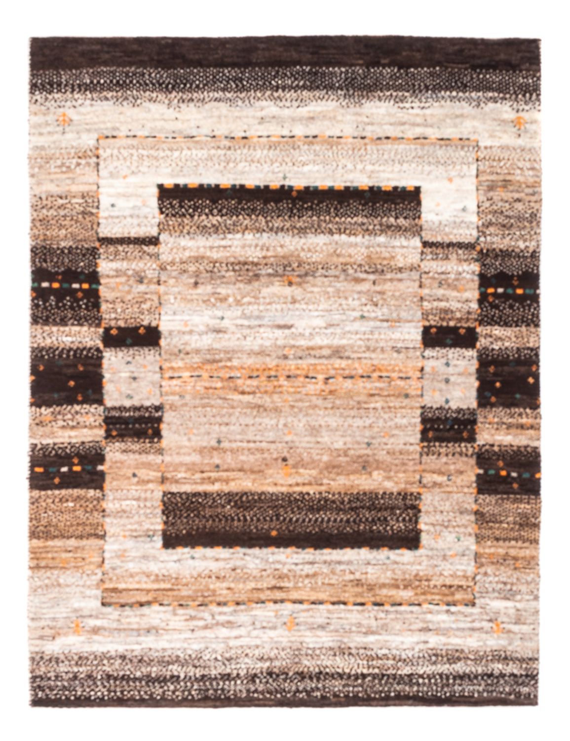 Gabbeh Tæppe - Loribaft Persisk - 132 x 96 cm - natur