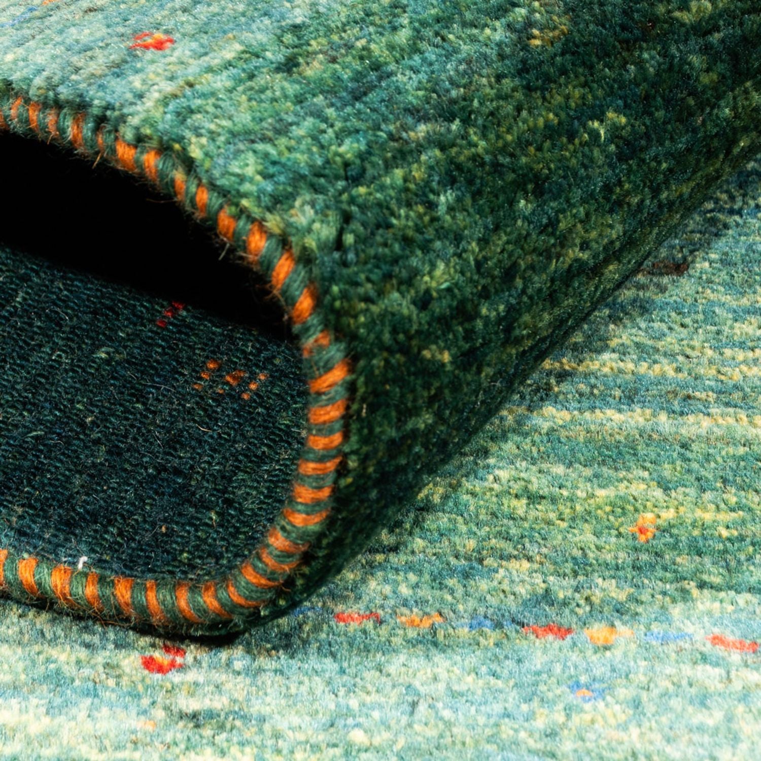 Gabbeh Tæppe - Loribaft Persisk - 145 x 93 cm - grøn