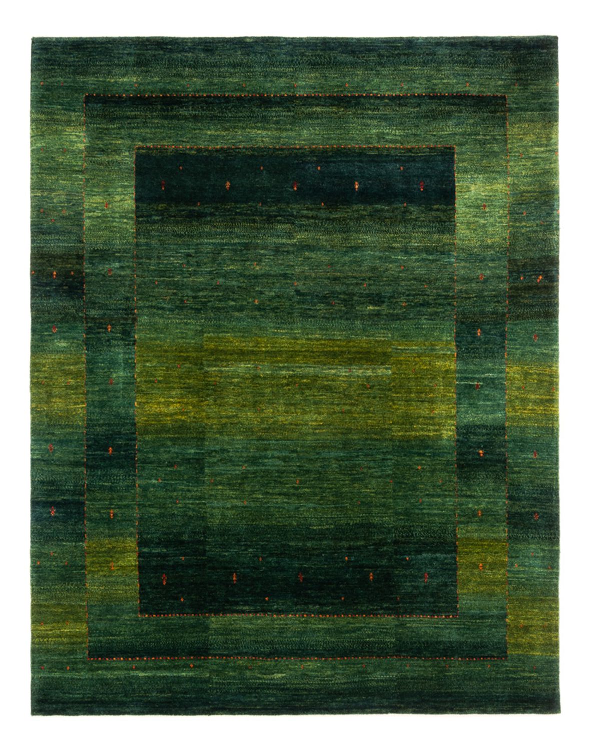 Gabbeh Tæppe - Loribaft Persisk - 254 x 210 cm - grøn