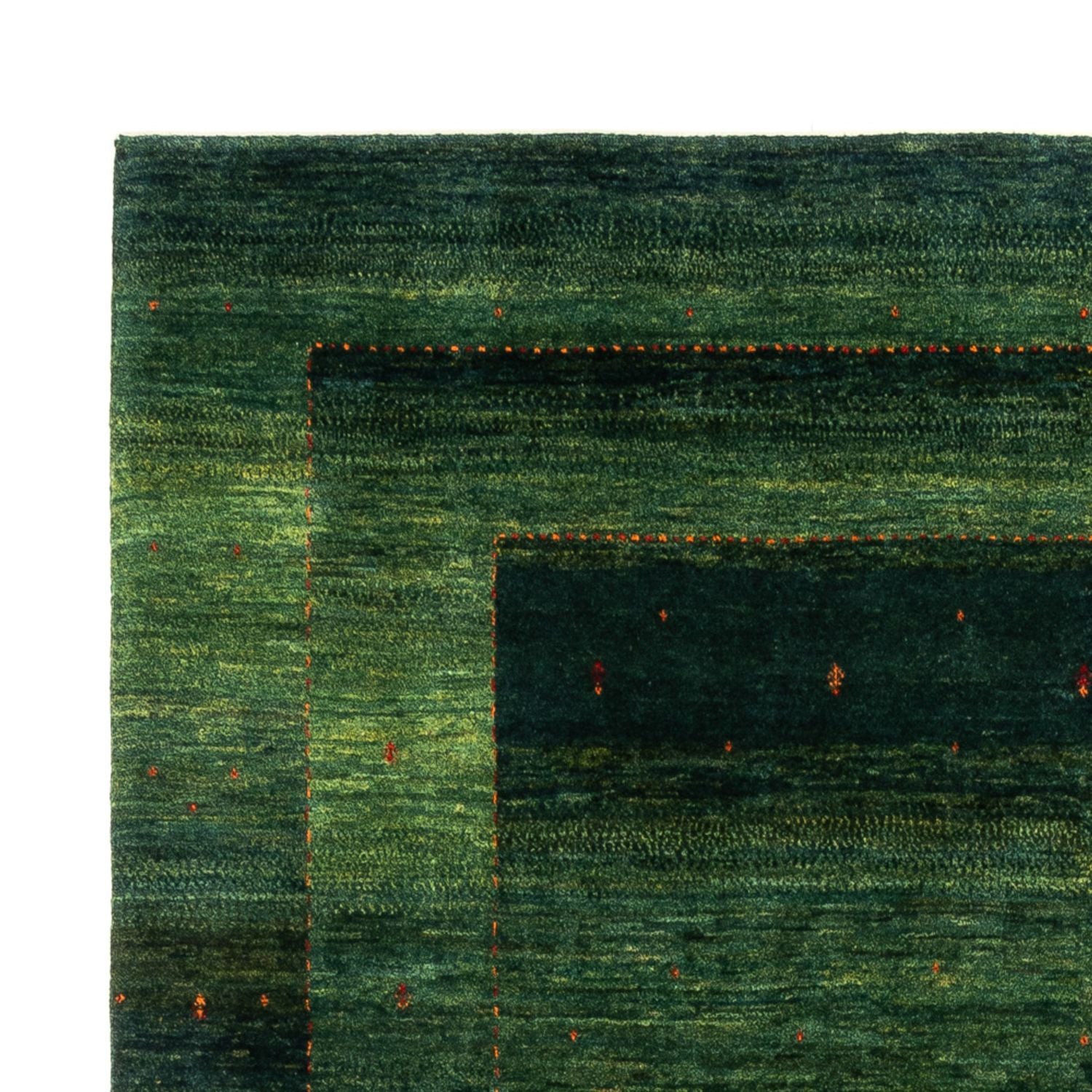 Gabbeh Tæppe - Loribaft Persisk - 254 x 210 cm - grøn