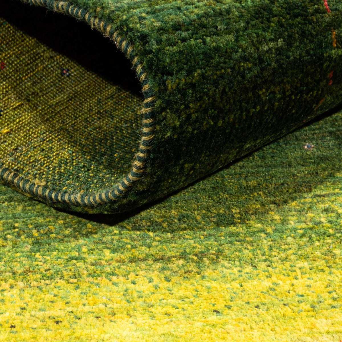 Gabbeh Tæppe - Loribaft Persisk - 154 x 100 cm - grøn