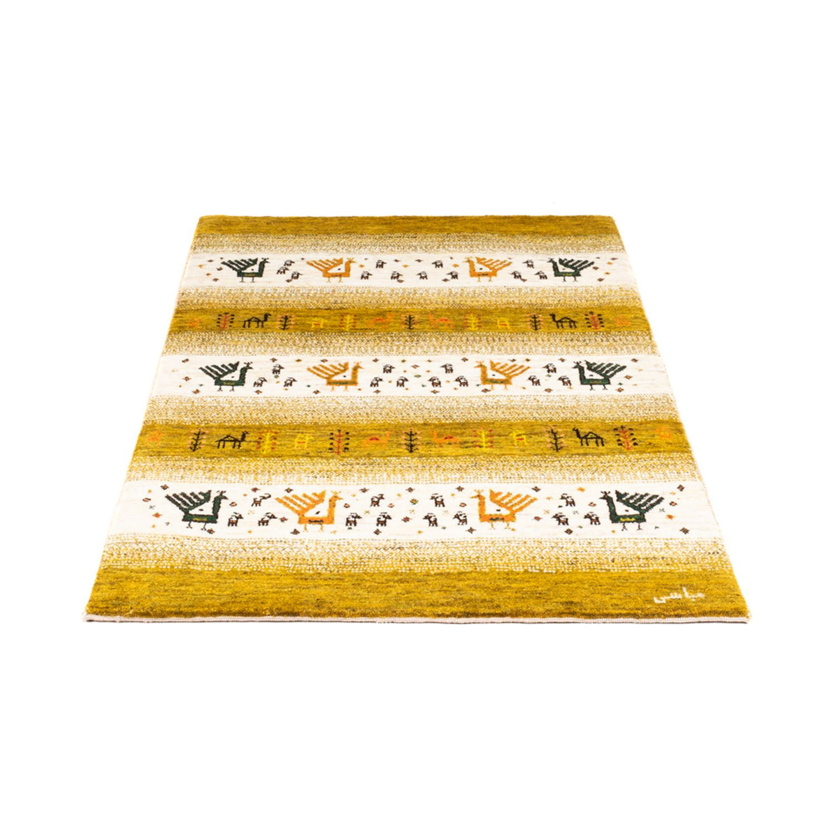 Gabbeh Tæppe - Loribaft Persisk - 128 x 82 cm - flerfarvet