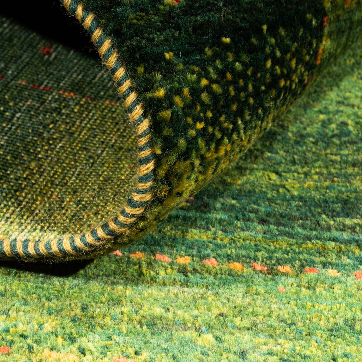 Gabbeh Tæppe - Loribaft Persisk - 148 x 98 cm - grøn