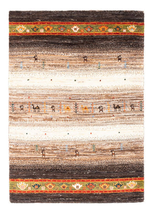 Gabbeh Tæppe - Loribaft Persisk - 122 x 82 cm - grå