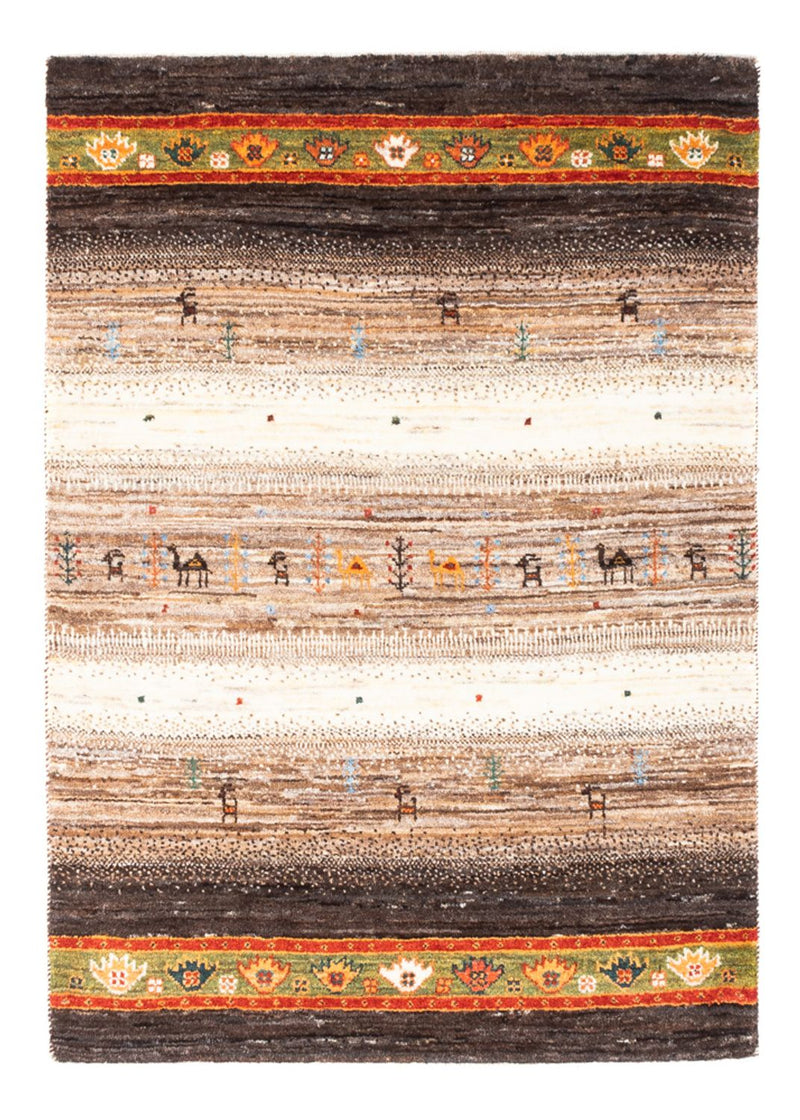 Gabbeh Tæppe - Loribaft Persisk - 122 x 82 cm - grå