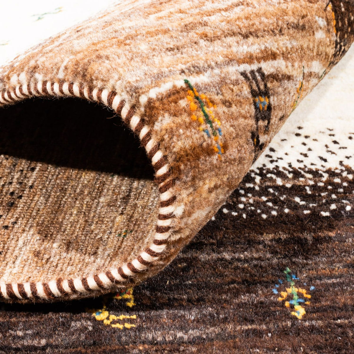 Gabbeh Tæppe - Loribaft Persisk - 233 x 179 cm - natur