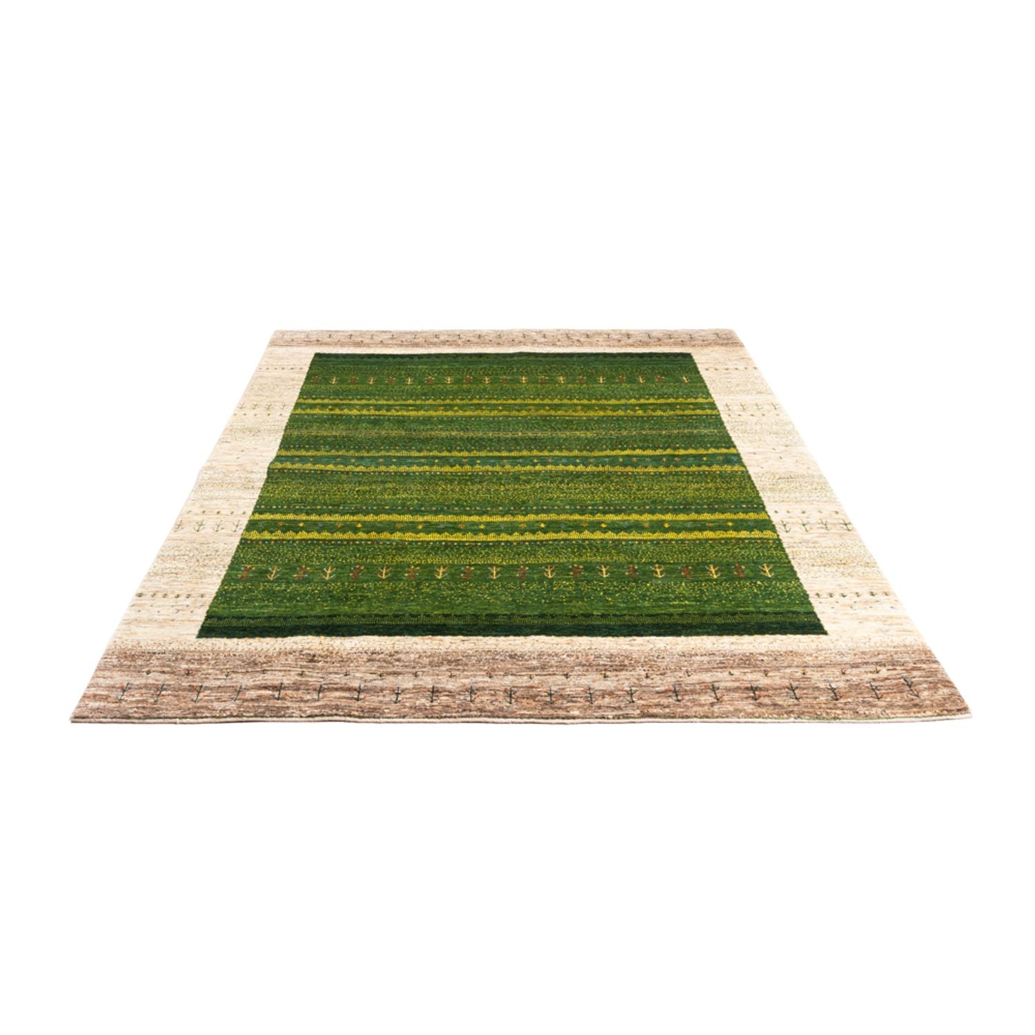 Gabbeh Tæppe - Loribaft Persisk - 238 x 180 cm - grøn