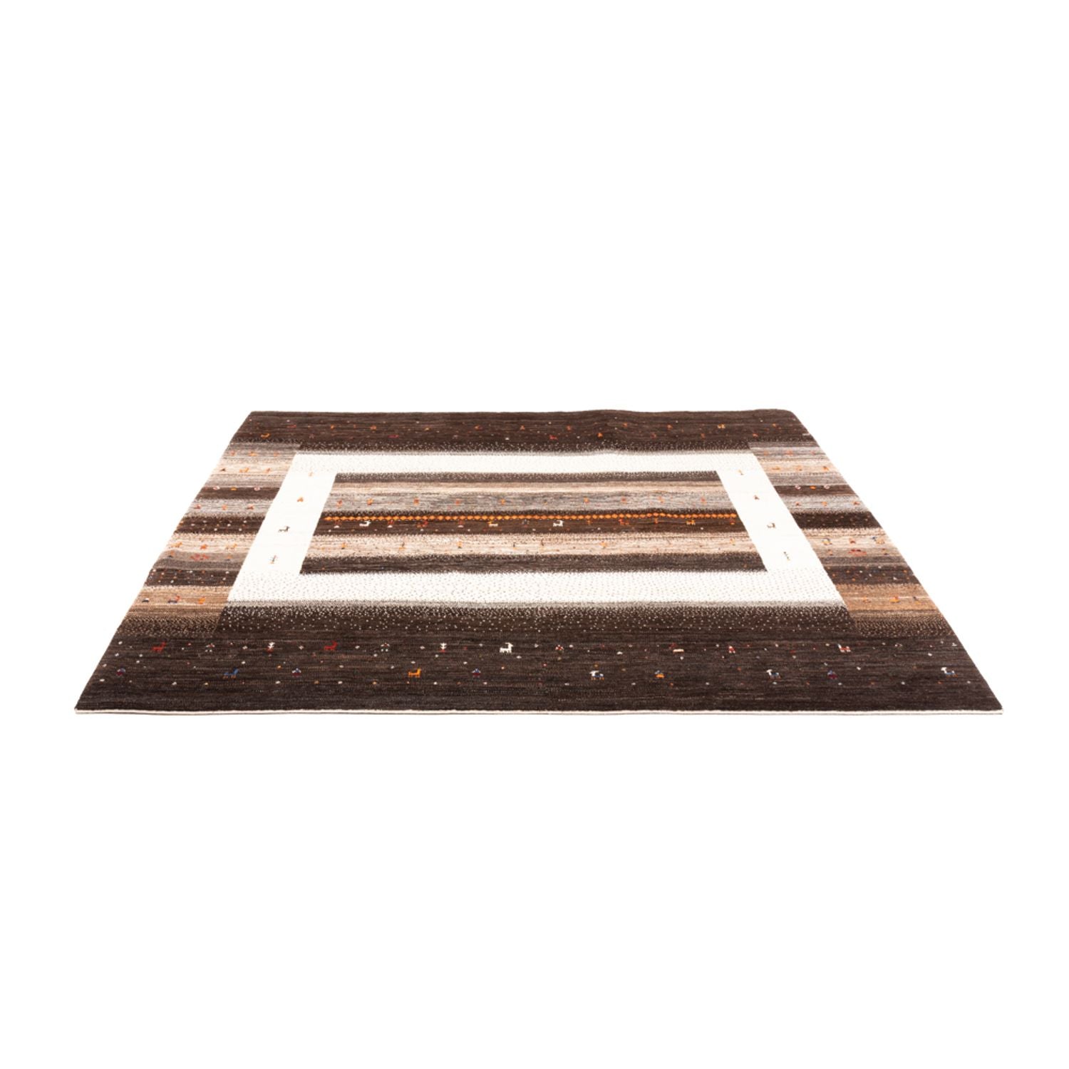 Gabbeh Tæppe - Loribaft Persisk - Royal firkantet  - 198 x 212 cm - natur