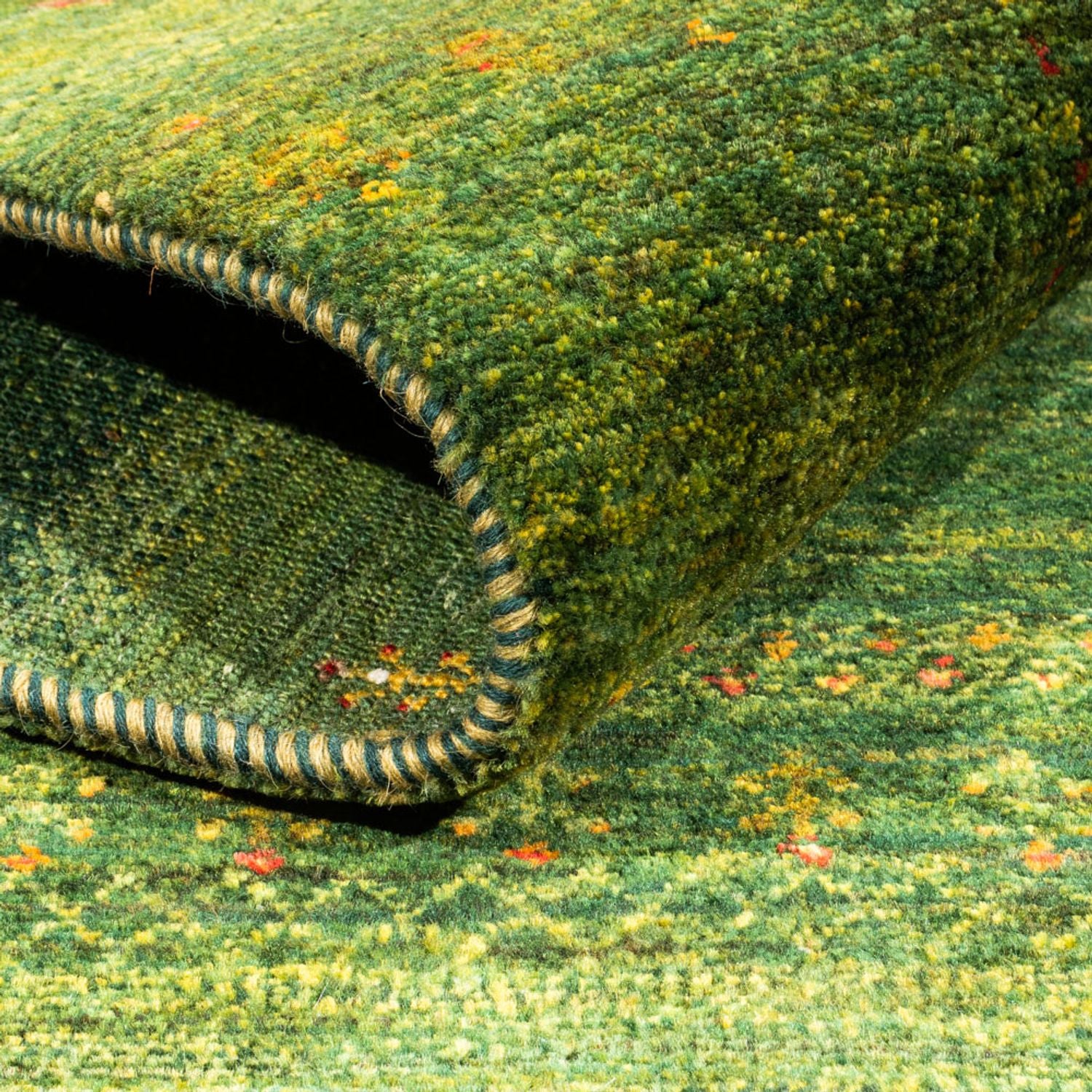Gabbeh Tæppe - Loribaft Persisk - 175 x 123 cm - grøn