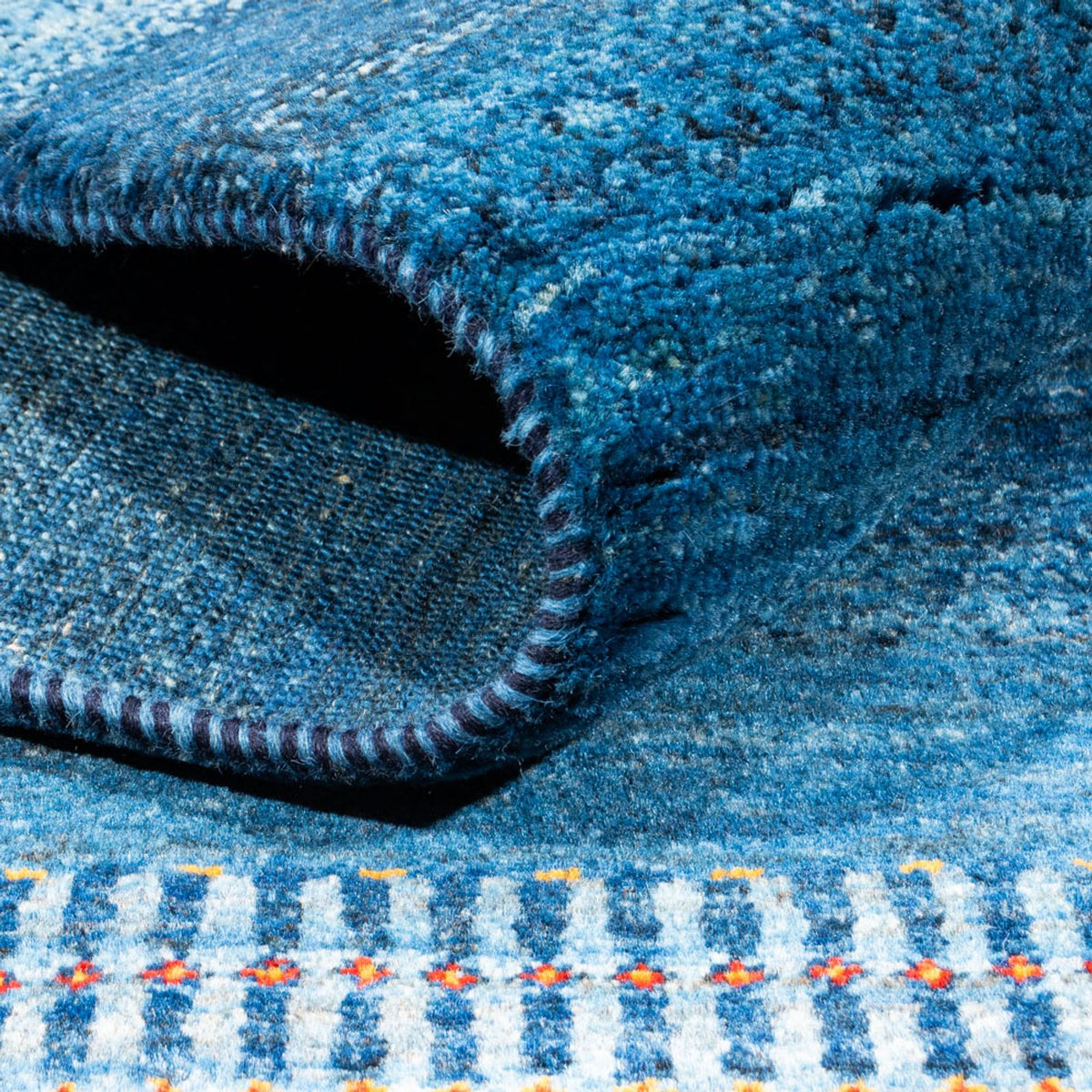 Gabbeh Tæppe - Loribaft Persisk - 183 x 126 cm - blå