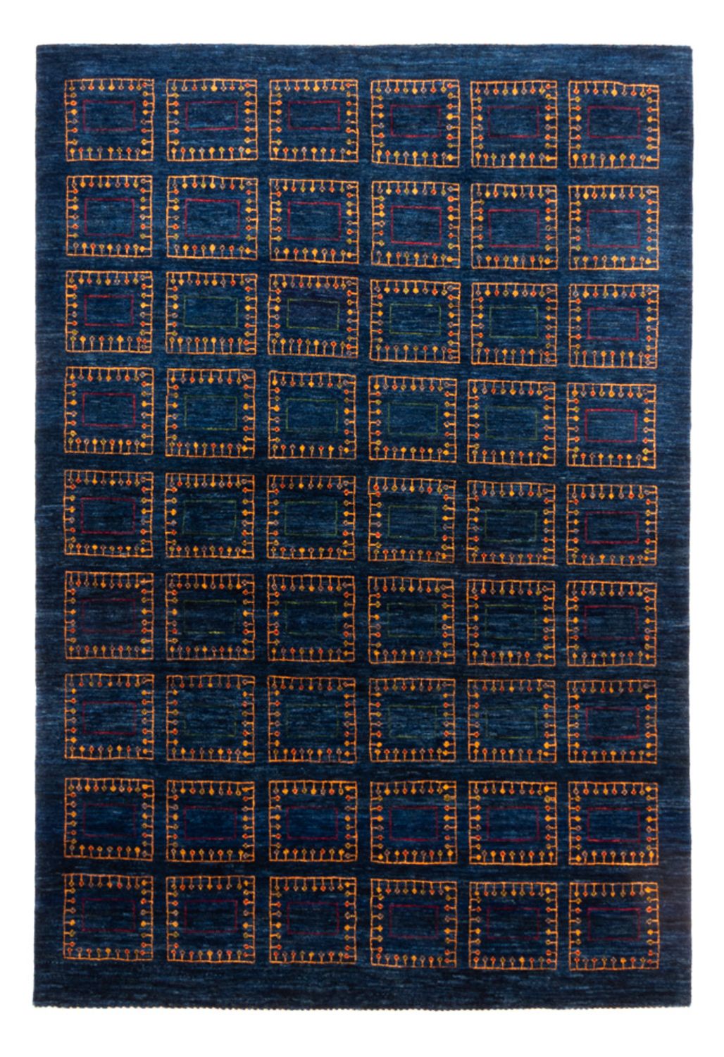 Gabbeh Tæppe - Loribaft Persisk - 253 x 180 cm - blå