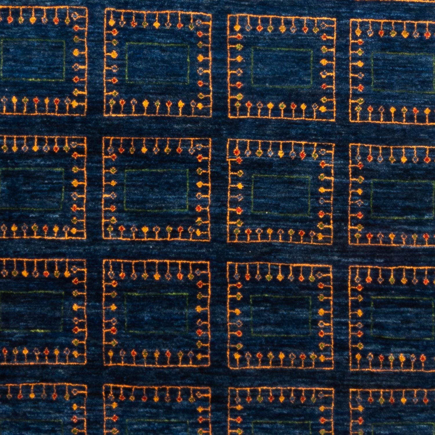 Gabbeh Tæppe - Loribaft Persisk - 253 x 180 cm - blå