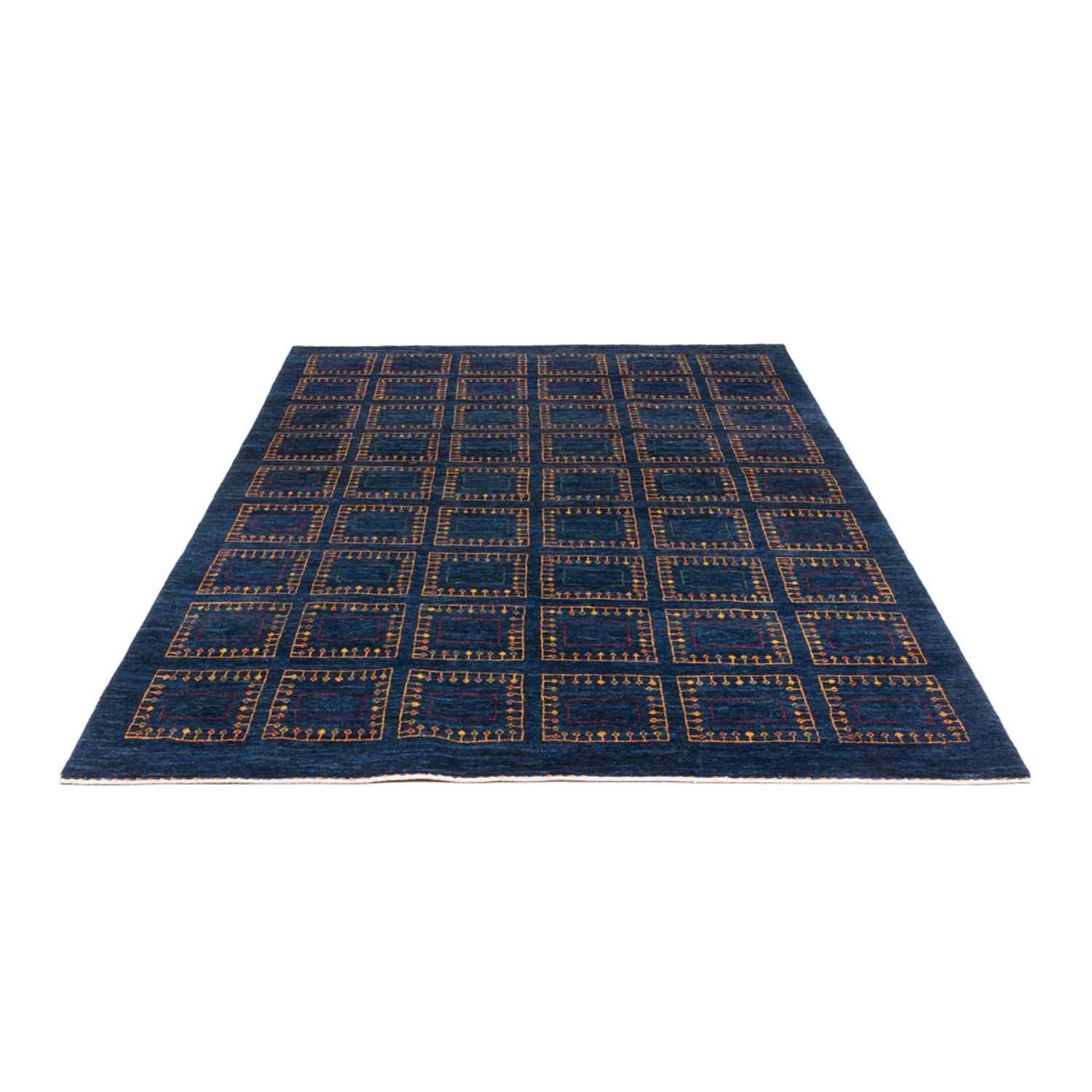 Gabbeh Tæppe - Loribaft Persisk - 253 x 180 cm - blå