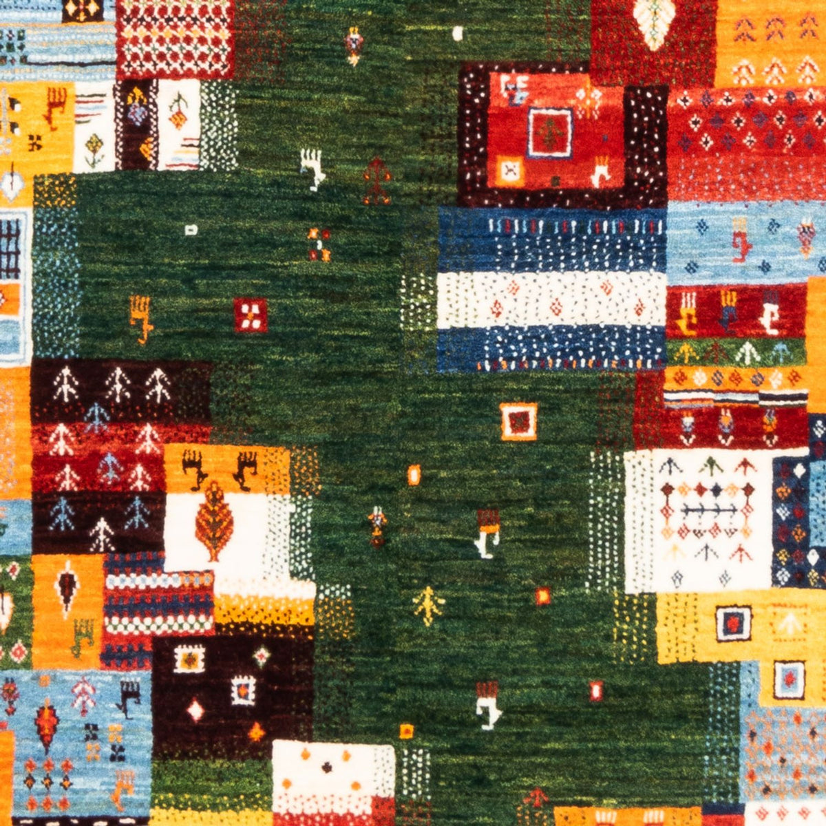 Gabbeh Tæppe - Loribaft Persisk - 244 x 176 cm - grøn