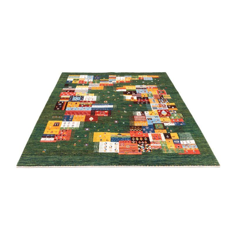 Gabbeh Tæppe - Loribaft Persisk - 244 x 176 cm - grøn