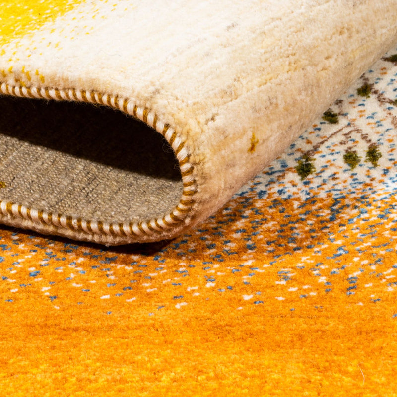 Gabbeh Tæppe - Loribaft Persisk - 175 x 129 cm - guld