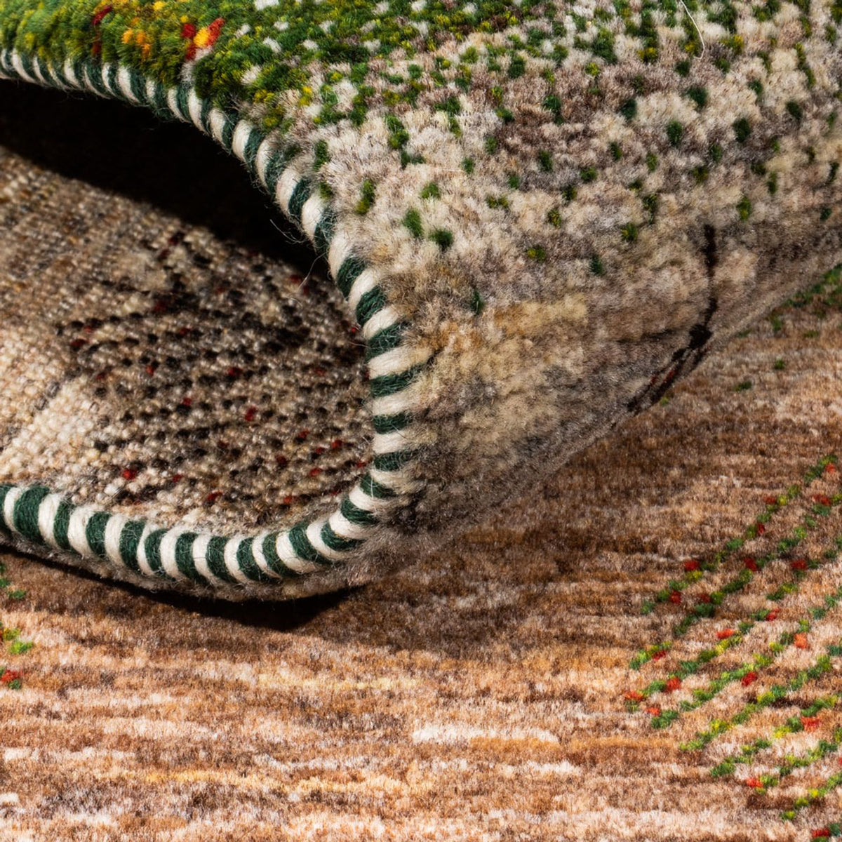 Gabbeh Tæppe - Loribaft Persisk - 174 x 117 cm - grå