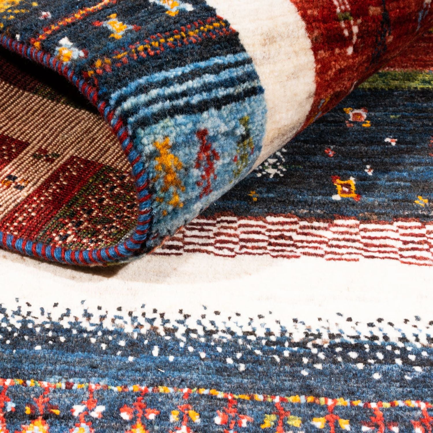 Gabbeh Tæppe - Loribaft Persisk - Royal - 156 x 105 cm - flerfarvet