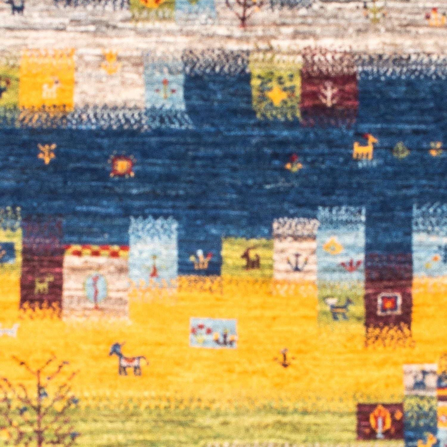 Gabbeh Tæppe - Loribaft Persisk - Royal - 141 x 107 cm - flerfarvet