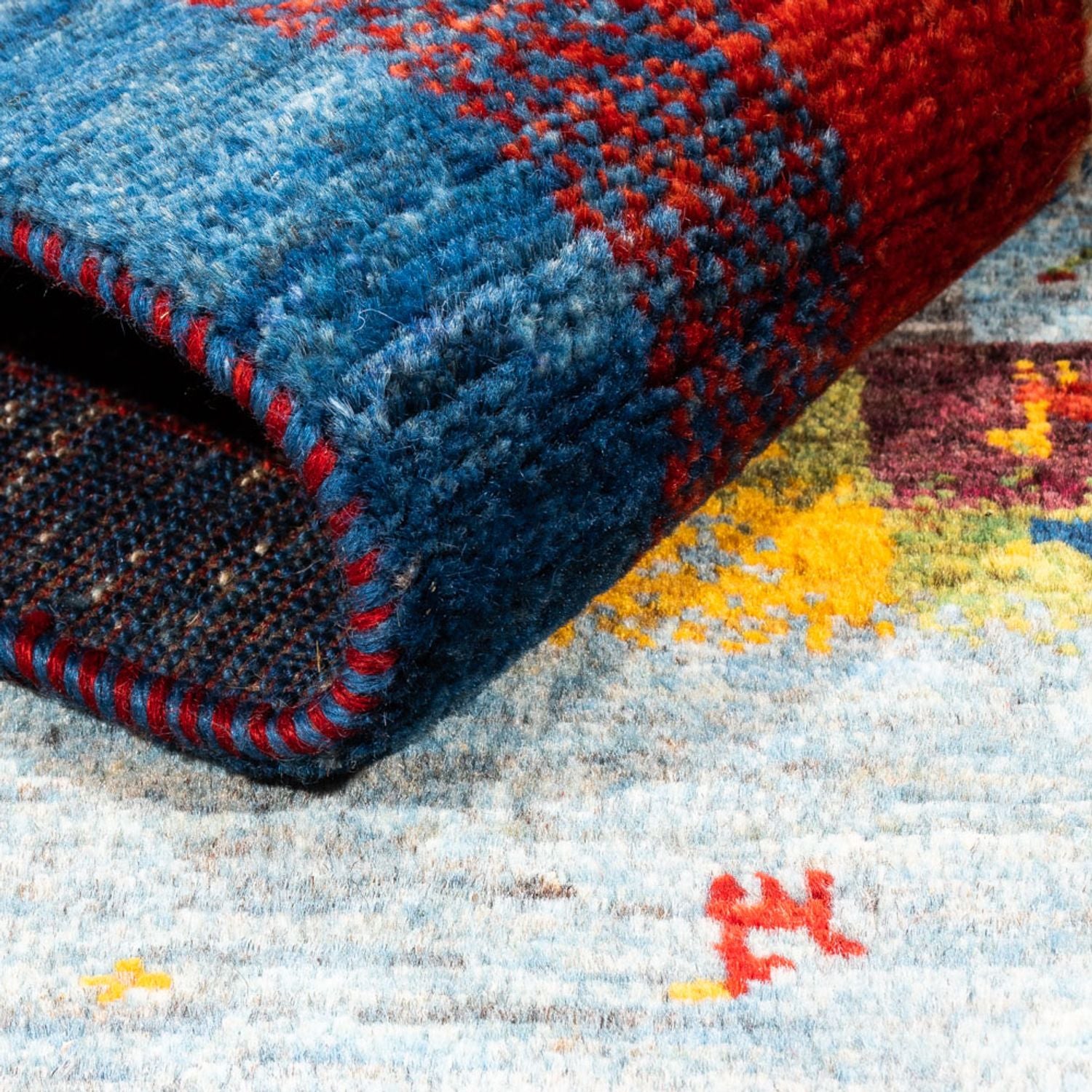 Gabbeh Tæppe - Loribaft Persisk - Royal - 141 x 107 cm - flerfarvet