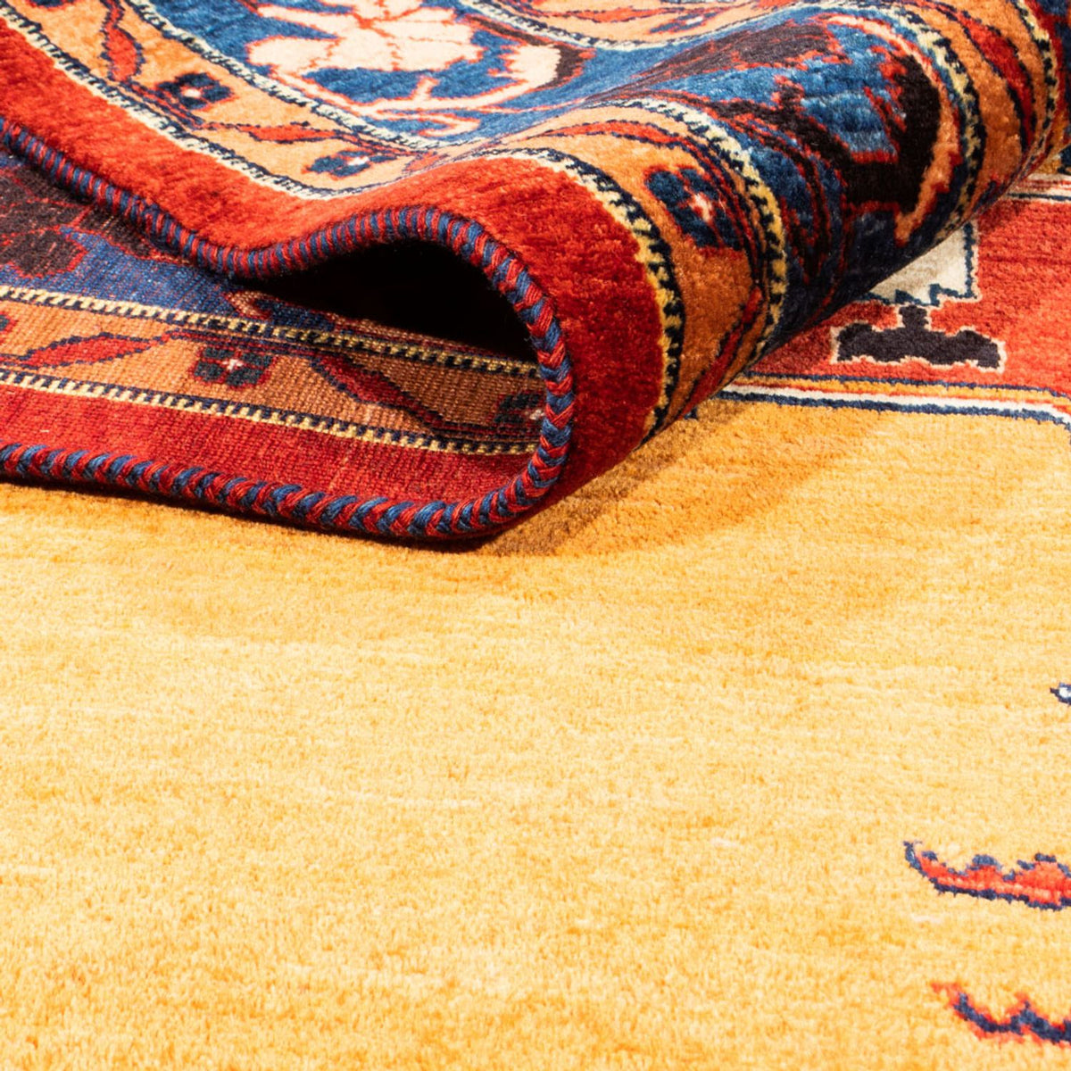 Gabbeh Tæppe - Loribaft Persisk - 300 x 210 cm - guld