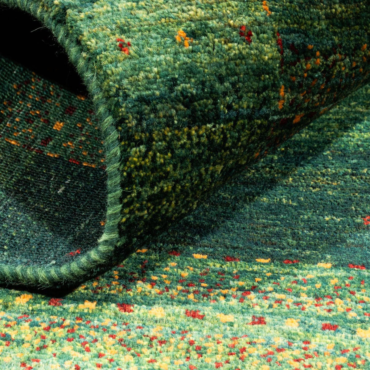 Gabbeh Tæppe - Loribaft Persisk - 145 x 100 cm - grøn