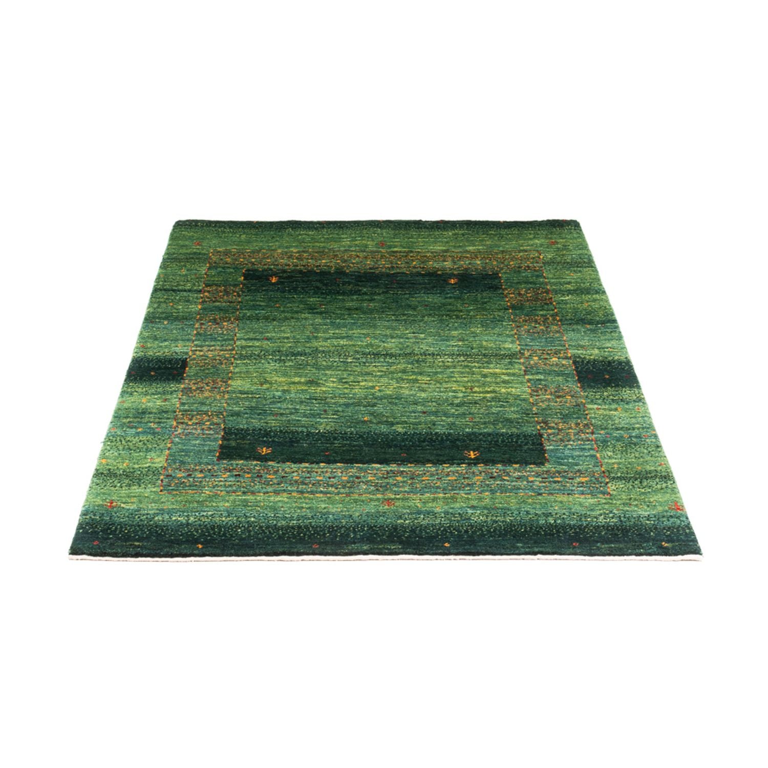 Gabbeh Tæppe - Loribaft Persisk - 145 x 100 cm - grøn